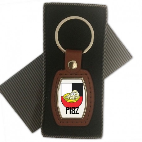 brelok skórzany herb Pisz