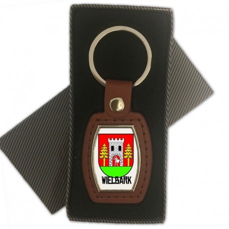 brelok skórzany herb Wielbark